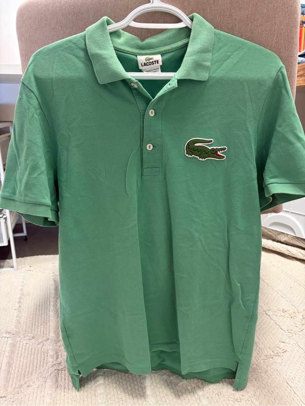 Lacoste Men's Green Cotton Piqué Polo with Crocodile Patch